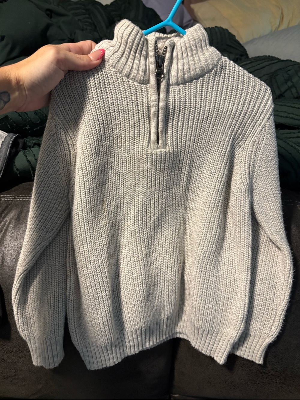 3/$20! Boys 4t off white sweater The Children's Place tan Knit Half-Zip Pullover